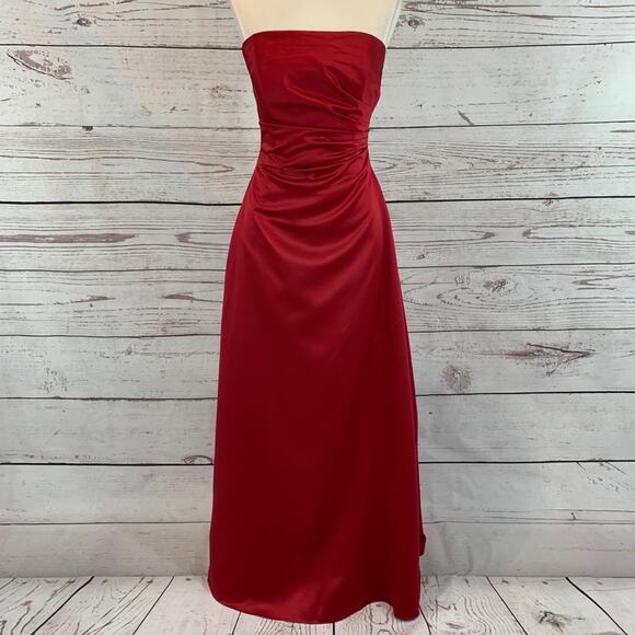 Michaelangelo red strapless prom dress size 6 - Picture 1 of 7